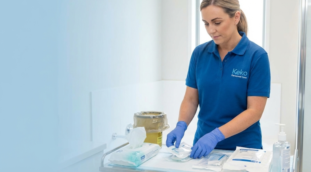 Professional catheter and stoma care supplies in clinical setting